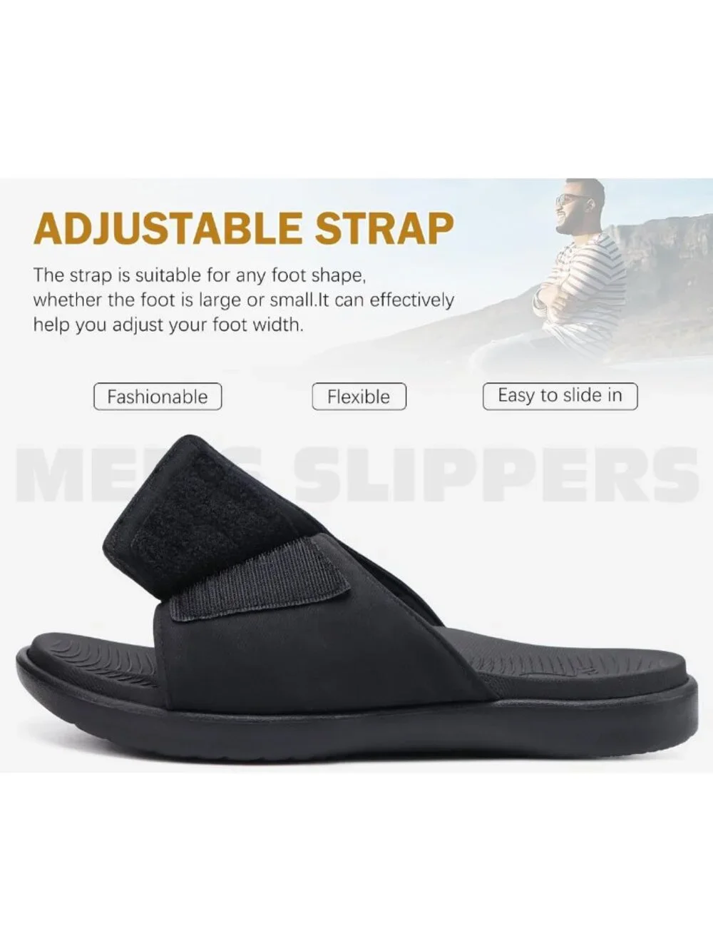 Comfortable Adjustable Men's Sandals for Plantar Fasciitis | Arch Support Sport